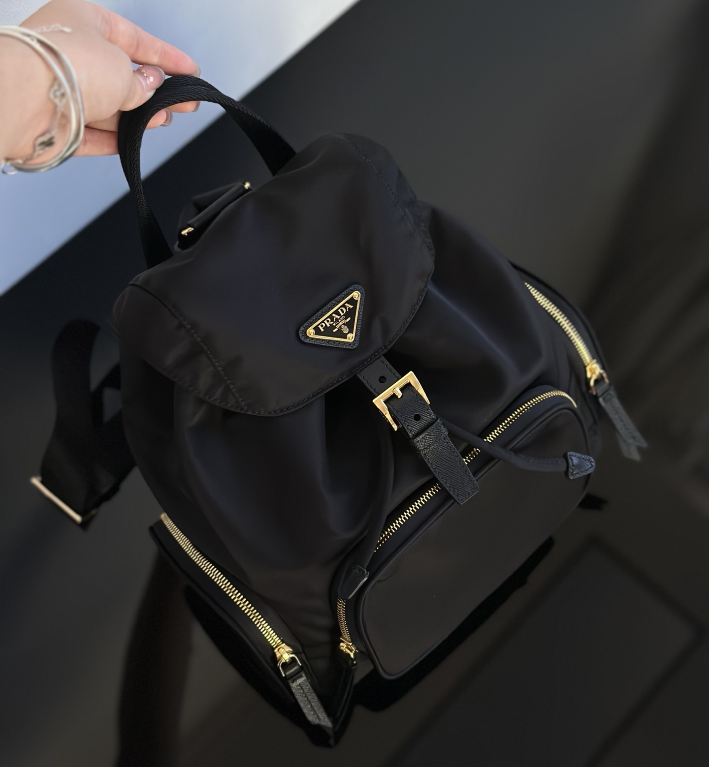 Replica Designer Bags – Prada Black backpack
