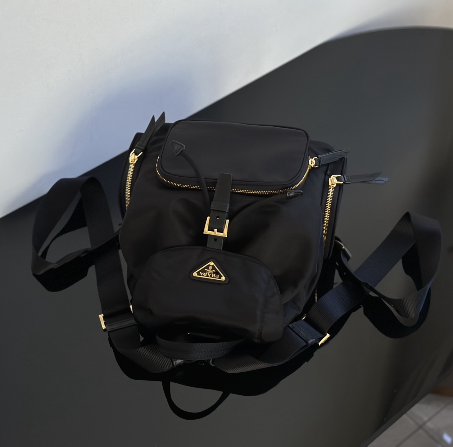 Prada Replica Designer Bags 1:1 Black Small Re-Nylon backpack - Image 4