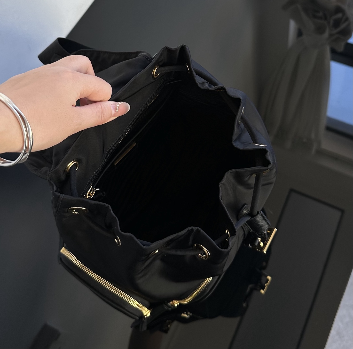 Prada Replica Designer Bags 1:1 Black Small Re-Nylon backpack - Image 7