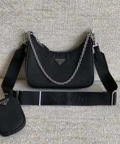 Replica Designer Bags – Prada Black Re-Nylon bag