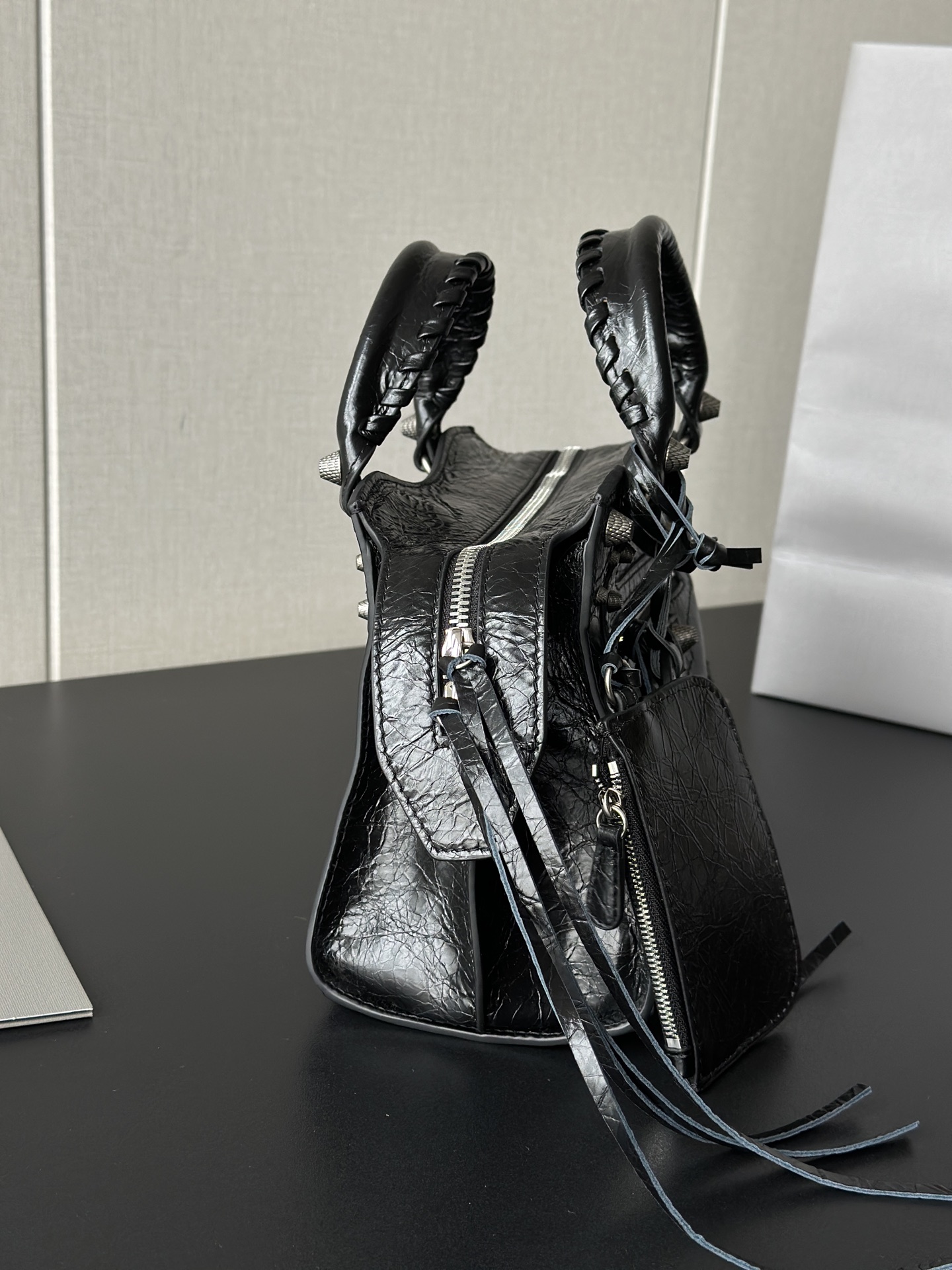 Balenciaga Replica Designer Bags 1:1 Agneau Neo Cagole City Xs Handbag Black - Image 6