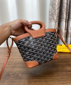 Alternative view of Goyard replica designer bag 1:1 Beluga Mini Bag 24*18*9cm Black & Tan
