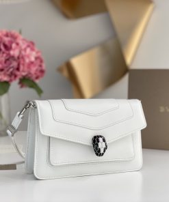 Alternative view of Bvlgari Replica Designer Bags 1:1 Serpenti Forever White East-West Shoulder Bag 22 x 13 x 5.5 cm