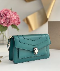 Alternative view of Bvlgari Replica Designer Bags 1:1 Serpenti Forever Green East-West Shoulder Bag 22 x 13 x 5.5 cm