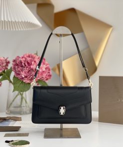 Replica Designer Bags – Bvlgari Black East-West Shoulder Bag