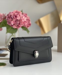 Alternative view of Bvlgari Replica Designer Bags 1:1 Serpenti Forever Black East-West Shoulder Bag 22 x 13 x 5.5 cm