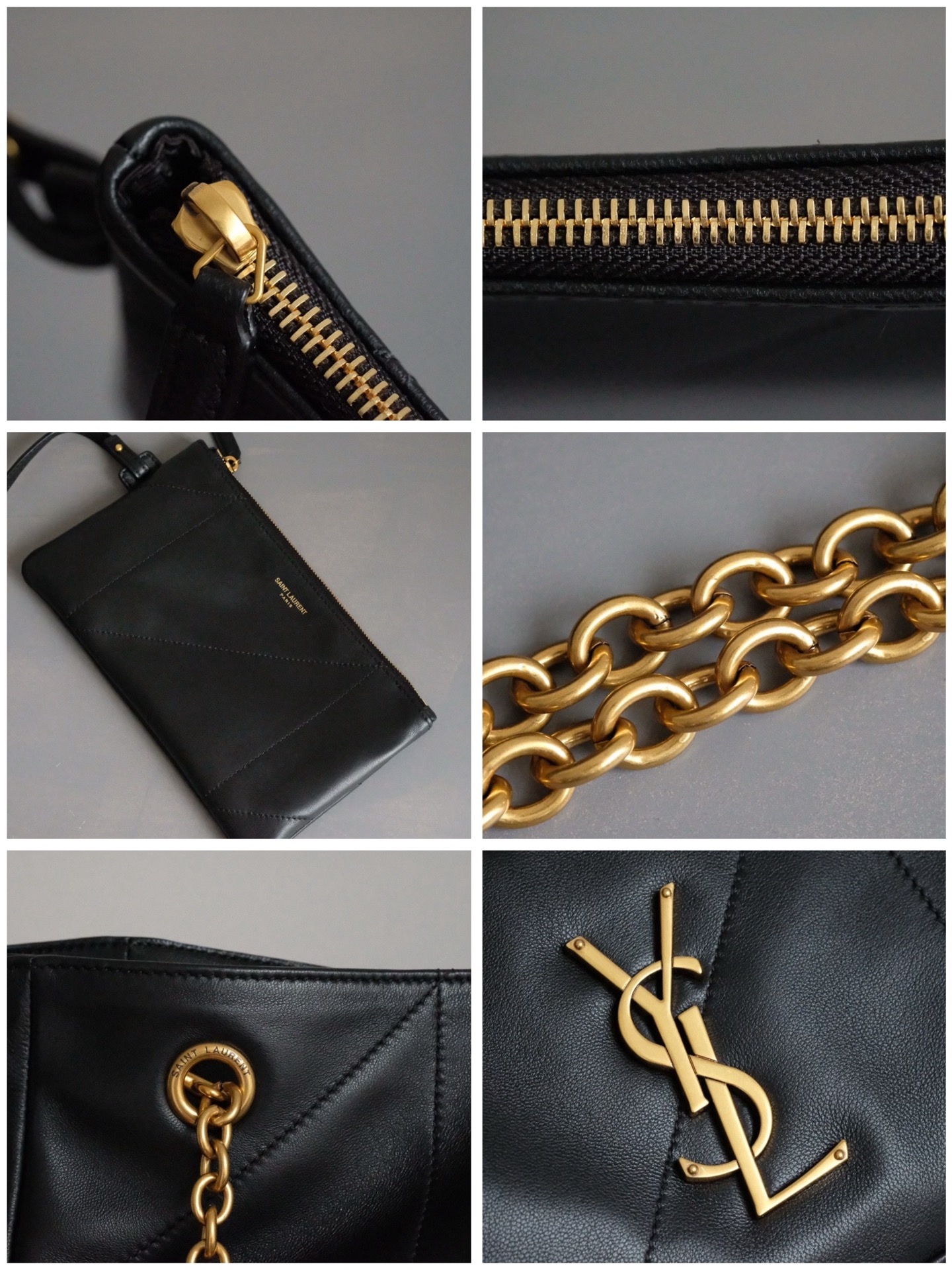 Saint Laurent Replica Designer Bags 1:1 Jamie 4.3 Medium Quilted Leather Shopping Tote Black 34 × 27 × 4 cm - Image 9