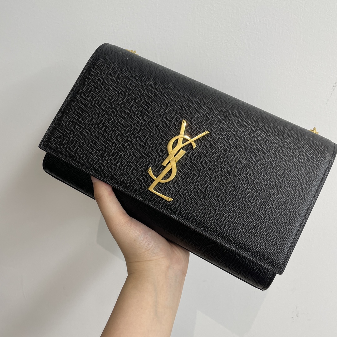 Saint Laurent Replica Designer Bags 1:1 Kate Medium Grained Leather Crossbody Bag 24 × 14.5 × 5 CM Gold Hardware - Image 2