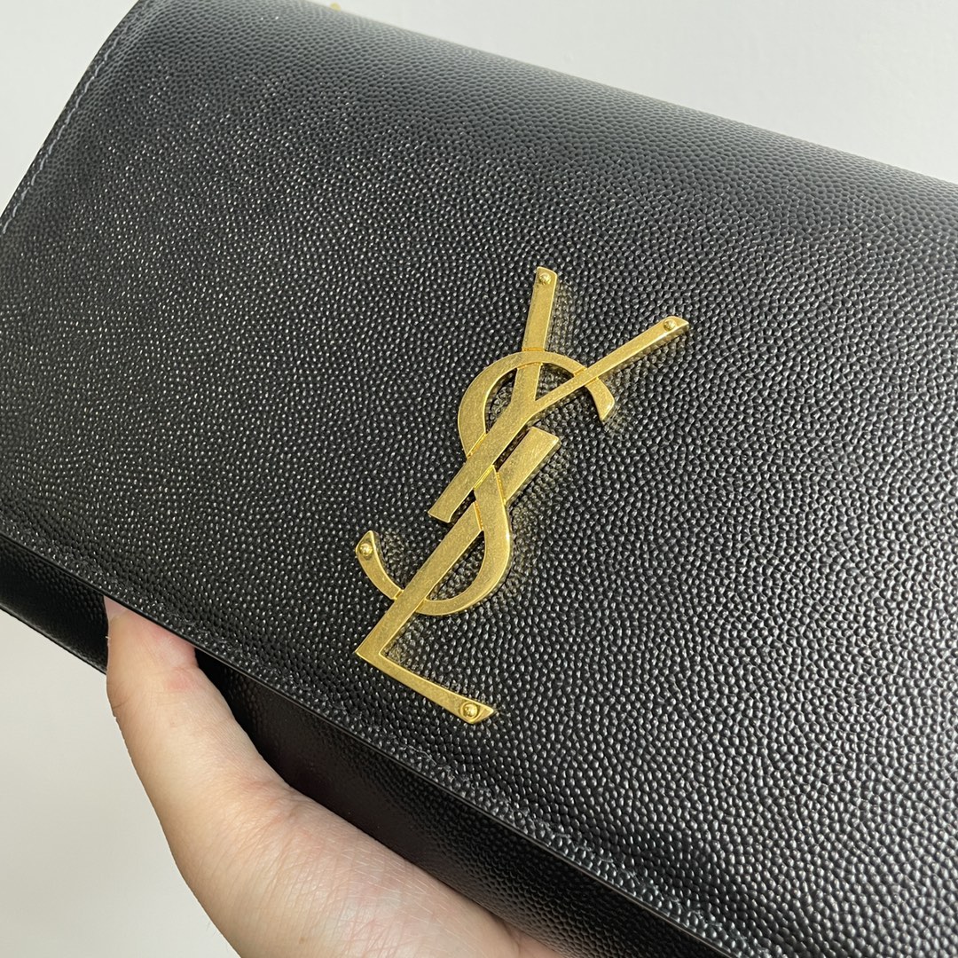 Saint Laurent Replica Designer Bags 1:1 Kate Medium Grained Leather Crossbody Bag 24 × 14.5 × 5 CM Gold Hardware - Image 3