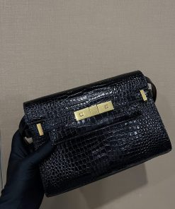 Alternative view of Saint Laurent Replica Designer Bags 1:1 Manhattan Small Shoulder Bag Leather Crocodile Embossed Black 24 × 17.5 × 6 cm