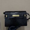 Saint Laurent 1:1 Top Replica: Manhattan Small Shoulder Bag in Black Crocodile-Embossed Leather