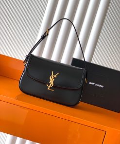 Saint Laurent 1:1 Top Replica: Solferino Small Satchel in Black Box Leather