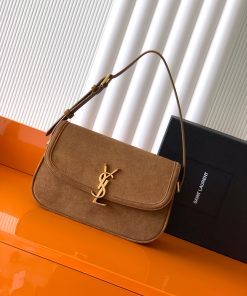 Saint Laurent 1:1 Top Replica: Solferino Small Satchel in Caramel Cognac Suede