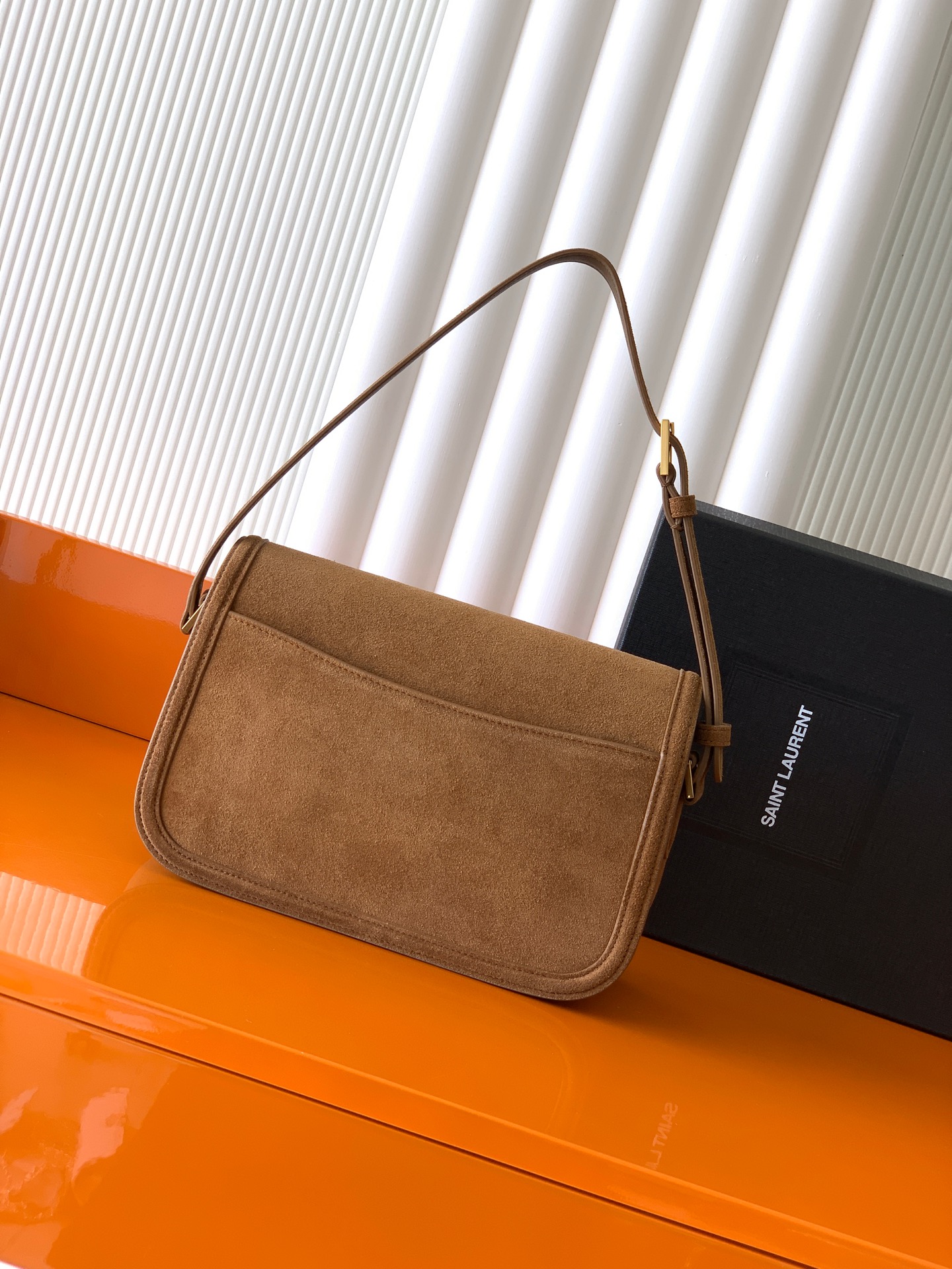 Saint Laurent Replica Designer Bags 1:1 Solferino Small Suede Caramel Cognac 24.5 × 15 × 8.5 cm - Image 9