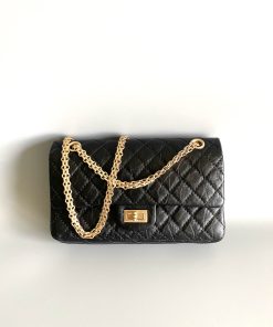 2.55 Handbag Black & Burgundy 16 × 24 × 7.5 CM