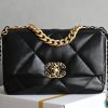 Chanel Replica Designer Bags 1:1 Chanel 19 Handbag Black 16 × 26 × 9 CM