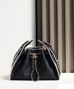Mini Chanel 25 Handbag Black & White 20 × 22 × 12.5 CM