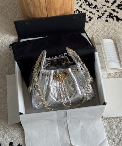 Mini Chanel 25 Handbag Silver 20 × 22 × 12.5 CM