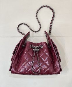 Mini Chanel 25 Handbag Dark Burgundy 20 × 22 × 12.5 CM