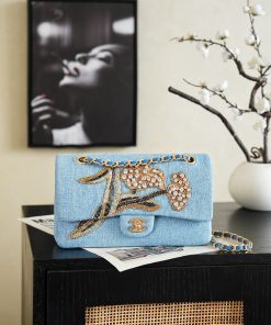 Classic 11.12 Handbag Blue, Gold & Green 15.5 × 25.5 × 6.5 CM