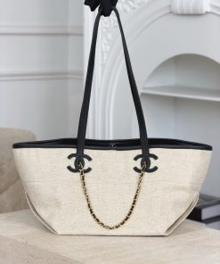 Chanel Replica Designer Bags 1:1 Small Shopping Bag Cream & Black 19 × 45 × 21 CM