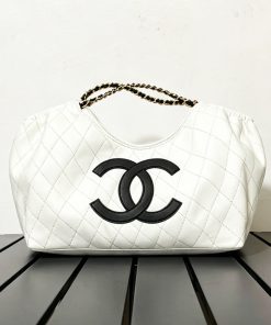 Chanel Replica Designer Bags 1:1 Small Shopping Bag White & Black 20 × 43 × 17 CM