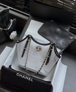 Chanel Replica Designer Bags 1:1 Small Shopping Bag Transparent & Black 20 × 28 × 7 CM