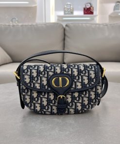 Dior Bobby East-West Bag Blue Dior Oblique Jacquard Antique Gold-Tone Metal 12.0 × 5.1 × 21.0 CM