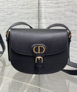 Medium Dior Bobby Bag Black Gold-Tone Metal 17.5 × 6.5 × 22.5 CM