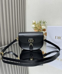 Medium Dior Bobby Bag Black Antique Gold-Tone Metal 17.5 × 6.5 × 22.5 CM