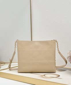 Dior Trianon Bag with Chain Trench Gold-Tone Metal 21.0 × 7.0 × 25.0 CM