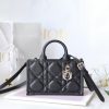 Dior Replica Designer Bags 1:1 Mini Dior Book Tote Black Pale Gold-Tone Metal 13.0 × 7.5 × 21.5 CM