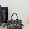 Dior Replica Designer Bags 1:1 Mini Dior Book Tote Blue Dior Oblique Jacquard Gold-Tone Metal 13.0 × 7.5 × 21.5 CM