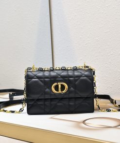 Miss Caro Mini Bag Black Gold-Tone Metal 12.0 × 5.5 × 18.0 CM