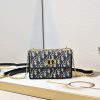 Dior Replica Designer Bags 1:1 Miss Caro Mini Bag Blue Dior Oblique Jacquard Antique Gold-Tone Metal 12.0 × 5.5 × 18.0 CM