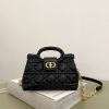 Dior Replica Designer Bags 1:1 Dior Jolie Top Handle Mini Bag Black Gold-Tone Metal 13.0 × 8.5 × 18.5 CM