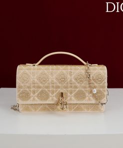 Dior Or My Dior Mini Bag Caramel Beige Gold-Tone Metal 11.5 × 4.5 × 21.0 CM