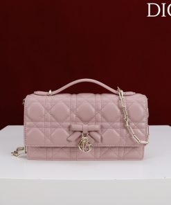 My Dior Mini Bag Soupir Pink Gold-Tone Metal 11.5 × 4.5 × 21.0 CM