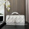 Dior Replica Designer Bags 1:1 My Dior Mini Bag Iridescent Metallic Silver-Tone Cannage Lambskin Silver-Tone Metal 11.5 × 4.5 × 21.0 CM