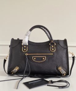 Balenciaga Replica Designer Bags 1:1 Classic City Medium Black 38 × 24 × 14 CM