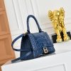 Hourglass Top Handle Bag Small Indigo