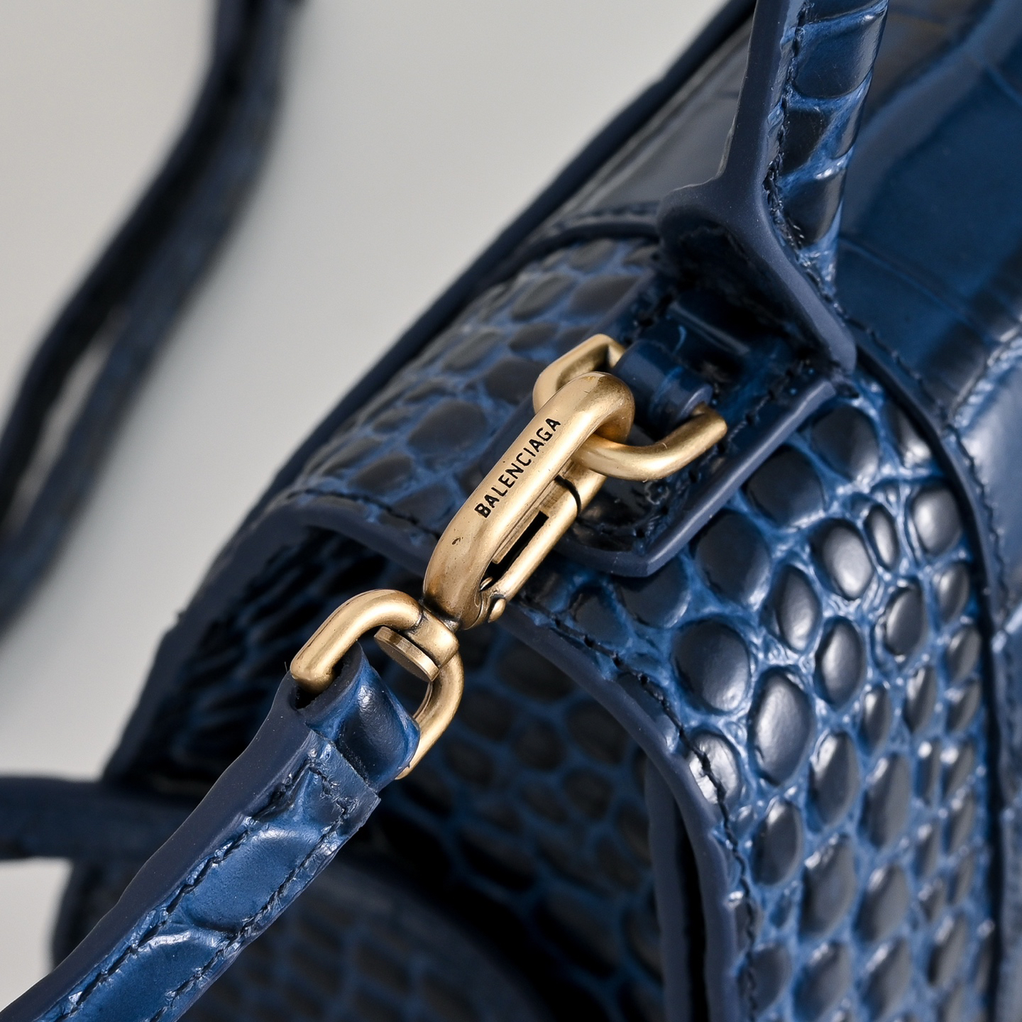 Hourglass Top Handle Bag Small Indigo