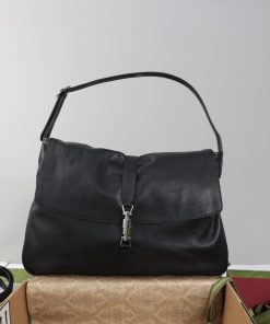 Jackie Flap Large Crossbody Bag Black 29 × 43.2 × 5.1 cm
