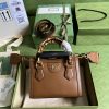 Gucci Replica Designer Bags 1:1 Diana Small Tote Bag Cuir Brown 16 × 20.1 × 9.9 cm