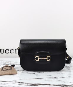 Horsebit 1955 Medium Shoulder Bag Black 17.8 × 24.9 × 7.9 cm