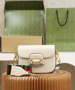Horsebit 1955 Small Shoulder Bag White 14.5 × 20.6 × 5.1 cm