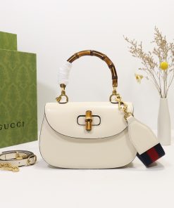 Bamboo 1947 Small Bag White 15.2 × 21.1 × 7 cm