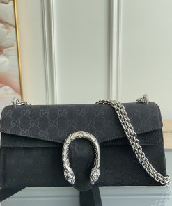 Dionysus Medium Shoulder Bag Black GG Canvas 14 × 27.9 × 7.1 cm