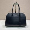 Prada Replica Designer Bags 1:1 Large leather tote bag Black 24.5x38.0x18.0 CM