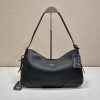 Prada Replica Designer Bags 1:1 Aimée large leather shoulder bag Black 20.0x36.0x11.0 CM